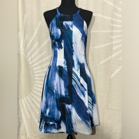 Vince Camuto Halter Scuba Fit & Flare Dress - Picture 3 of 7